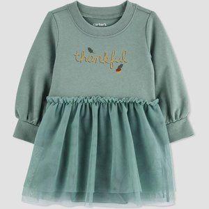 New 6M Carter's "Just One You" Baby Girls 'Thankful' Bodysuit / Tutu Dress